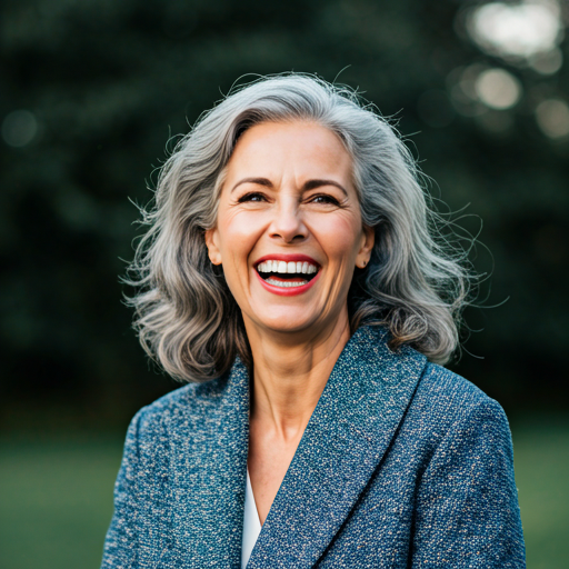Stunning portrait of a vibrant woman in her 50s