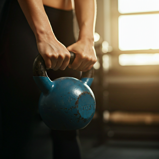 Strong hands lifting kettlebell