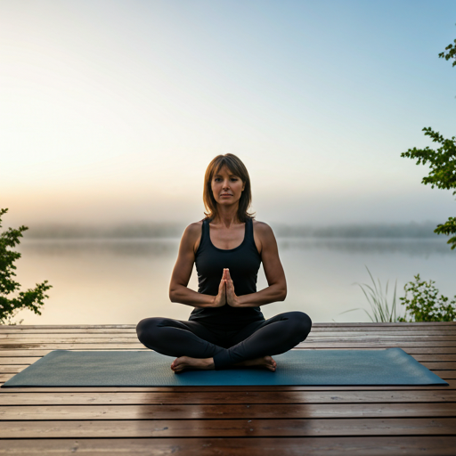 Active woman practicing yoga